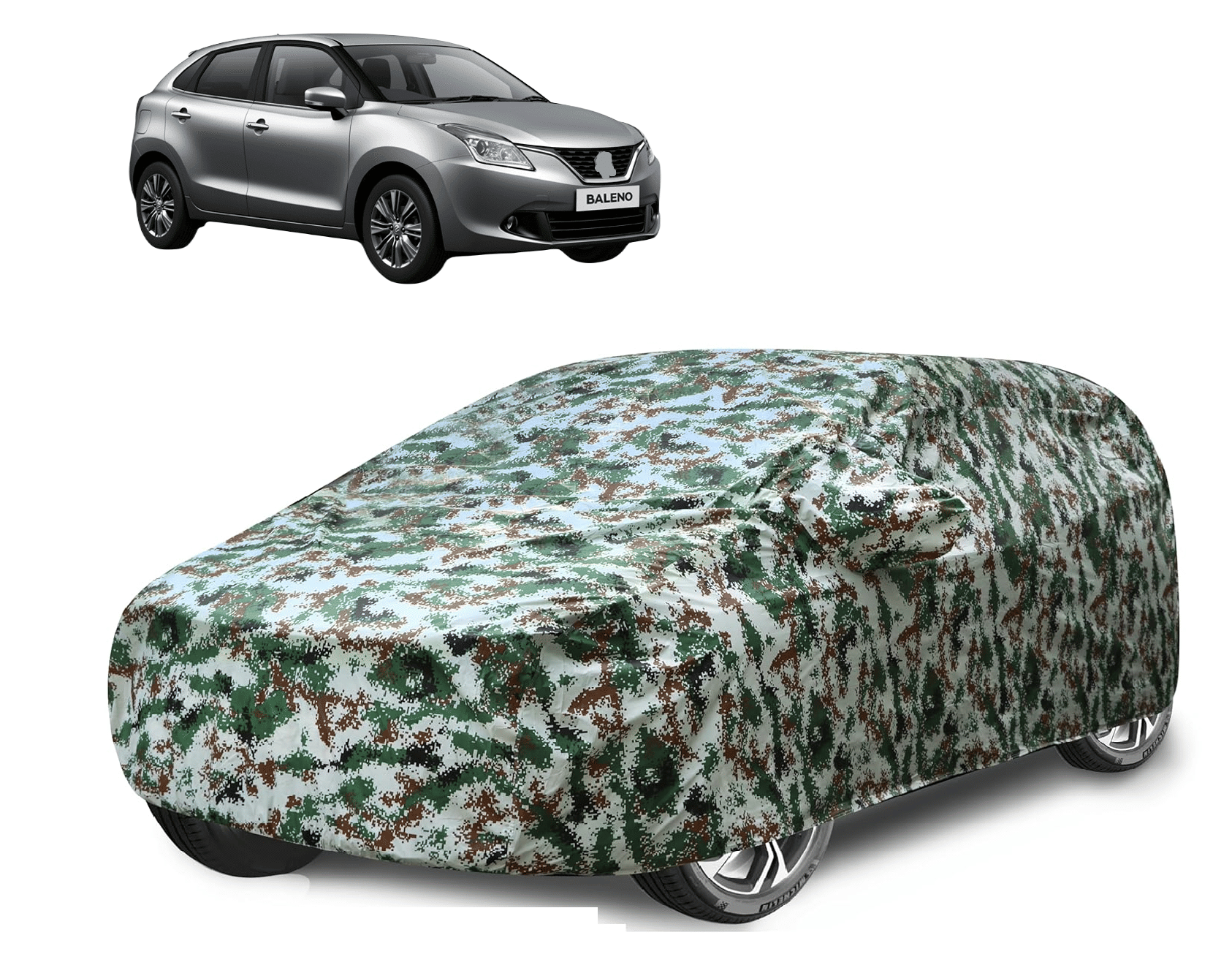     			Mockhe Car Body Cover for Maruti Suzuki All Car Models With Mirror Pocket ( Pack of 1 ) , Green