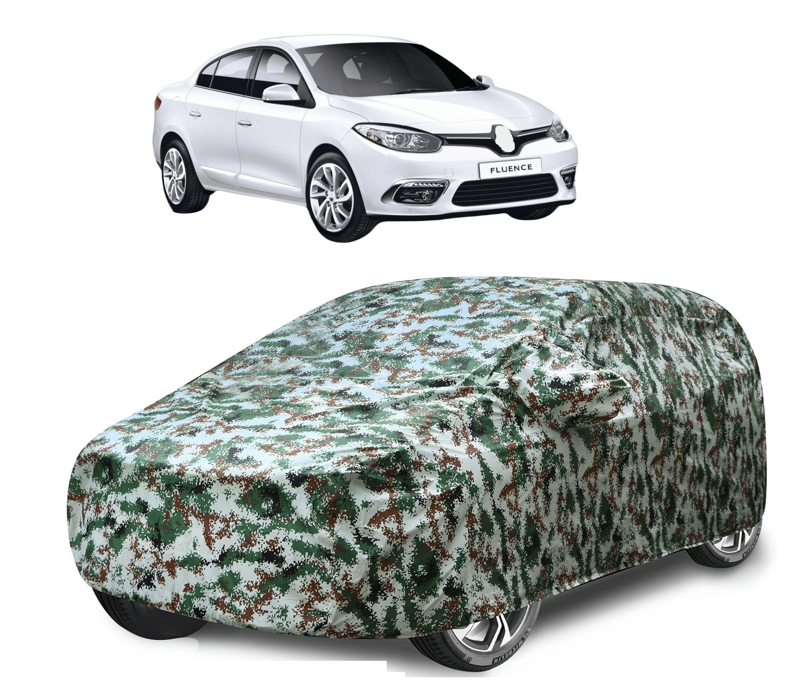     			Mockhe Car Body Cover for Renault All Car Models With Mirror Pocket ( Pack of 1 ) , Green