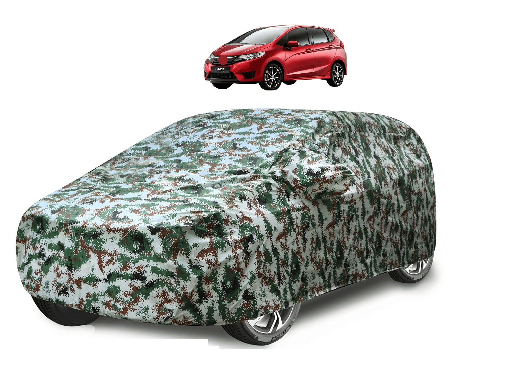     			Mockhe Car Body Cover for Honda All Car Models With Mirror Pocket ( Pack of 1 ) , Green