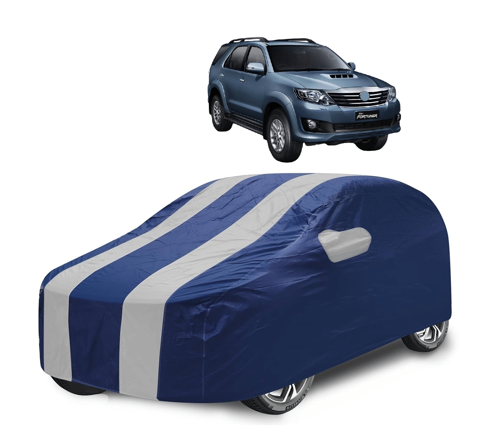     			Mockhe Car Body Cover for Toyota All Car Models With Mirror Pocket ( Pack of 1 ) , Silver