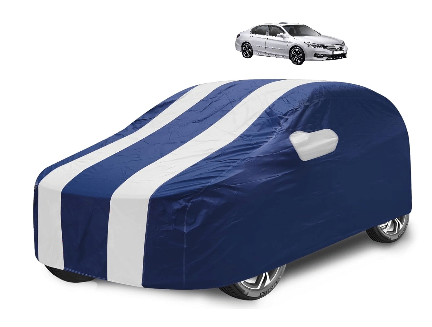     			Mockhe Car Body Cover for Honda All Car Models With Mirror Pocket ( Pack of 1 ) , White