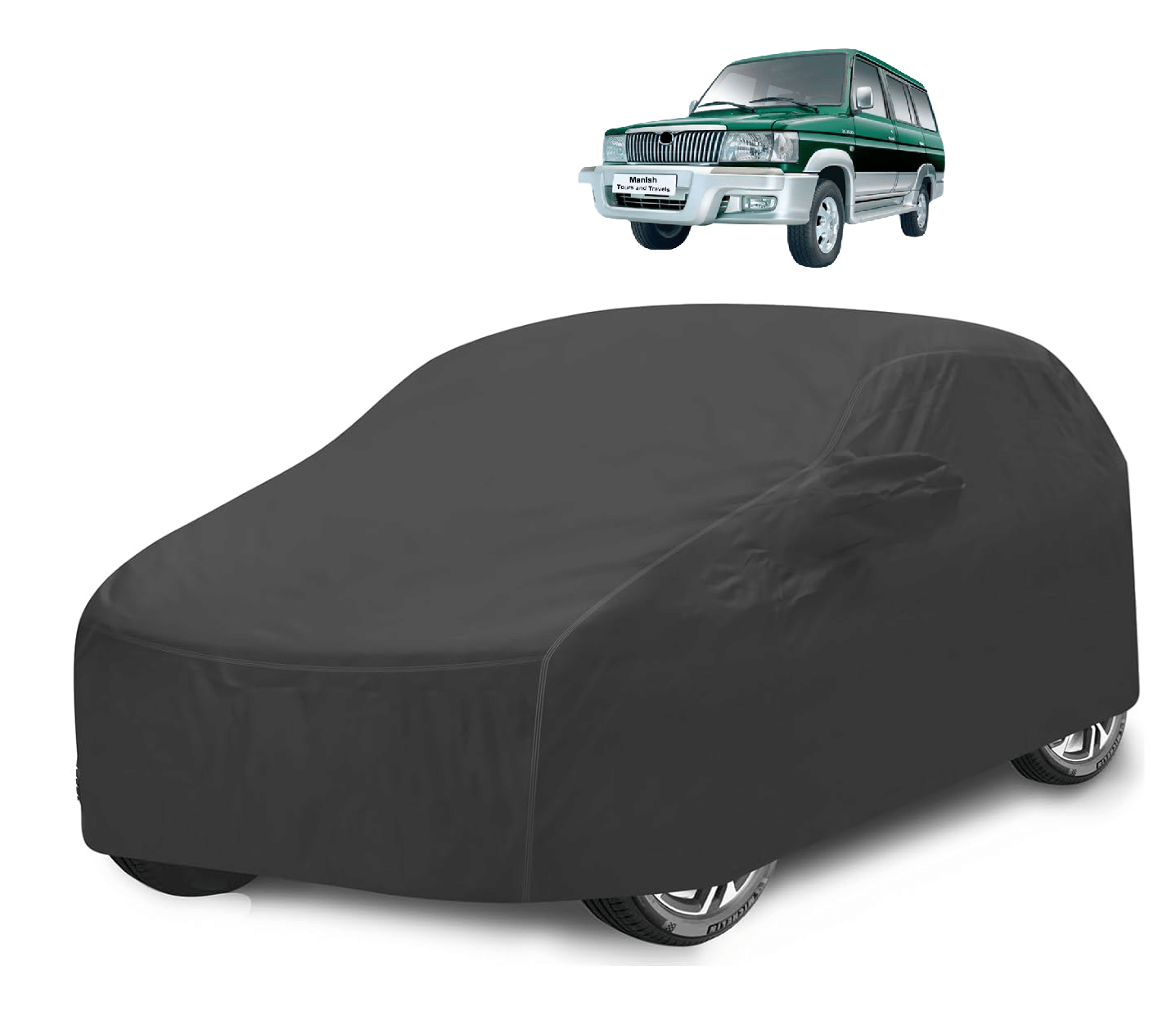     			Mockhe Car Body Cover for Toyota All Car Models With Mirror Pocket ( Pack of 1 ) , Grey