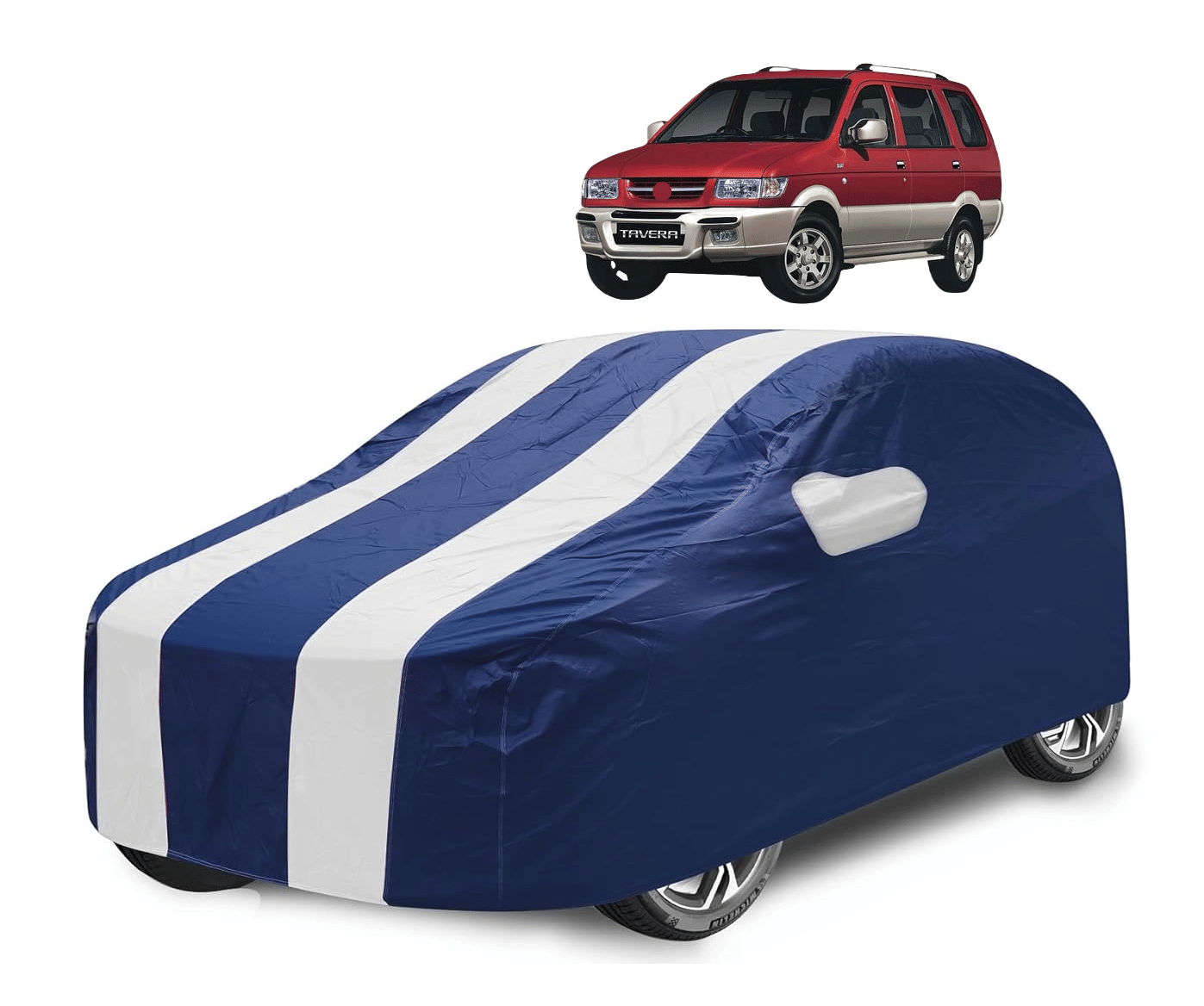     			Mockhe Car Body Cover for Chevrolet All Car Models With Mirror Pocket ( Pack of 1 ) , White