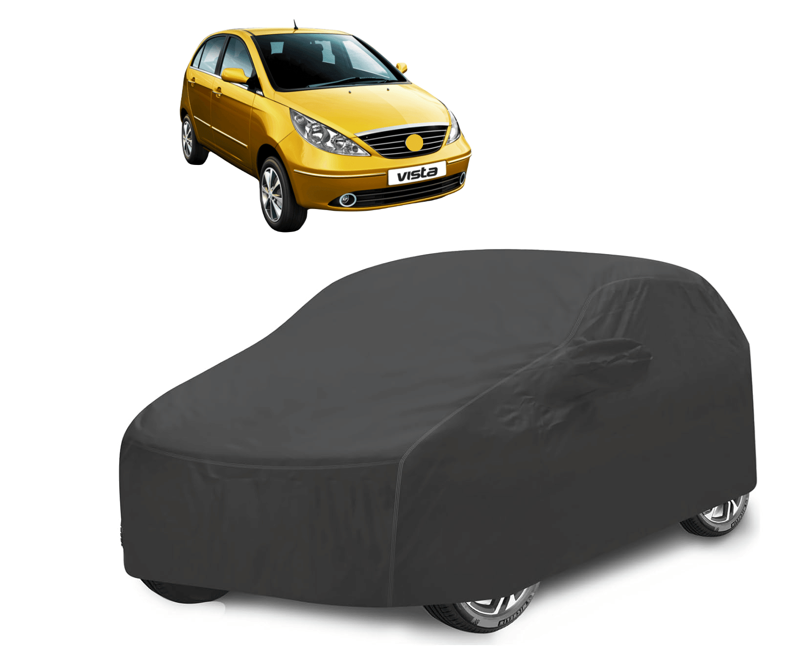     			Mockhe Car Body Cover for Tata All Car Models With Mirror Pocket ( Pack of 1 ) , Grey