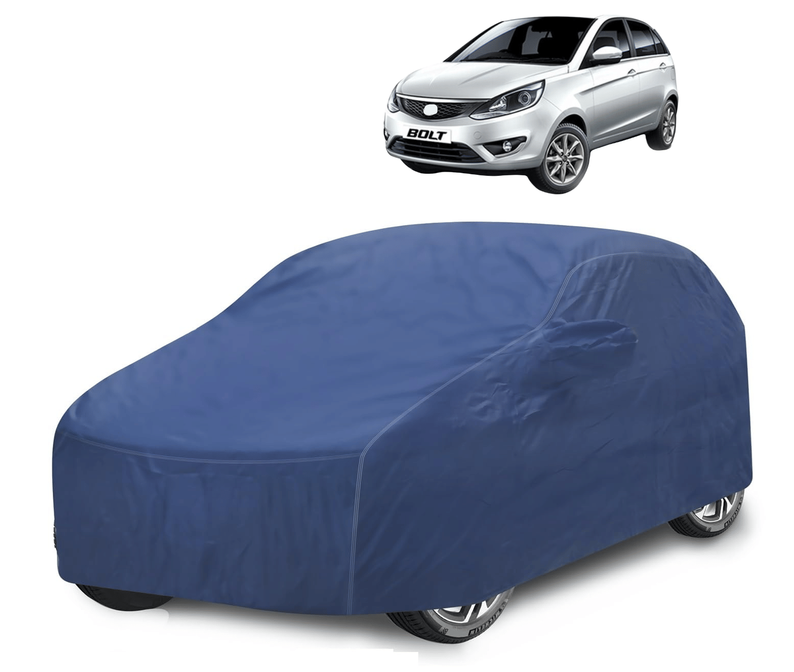 Mockhe Car Body Cover for Tata All Car Models With Mirror Pocket ( Pack of 1 ) , Blue