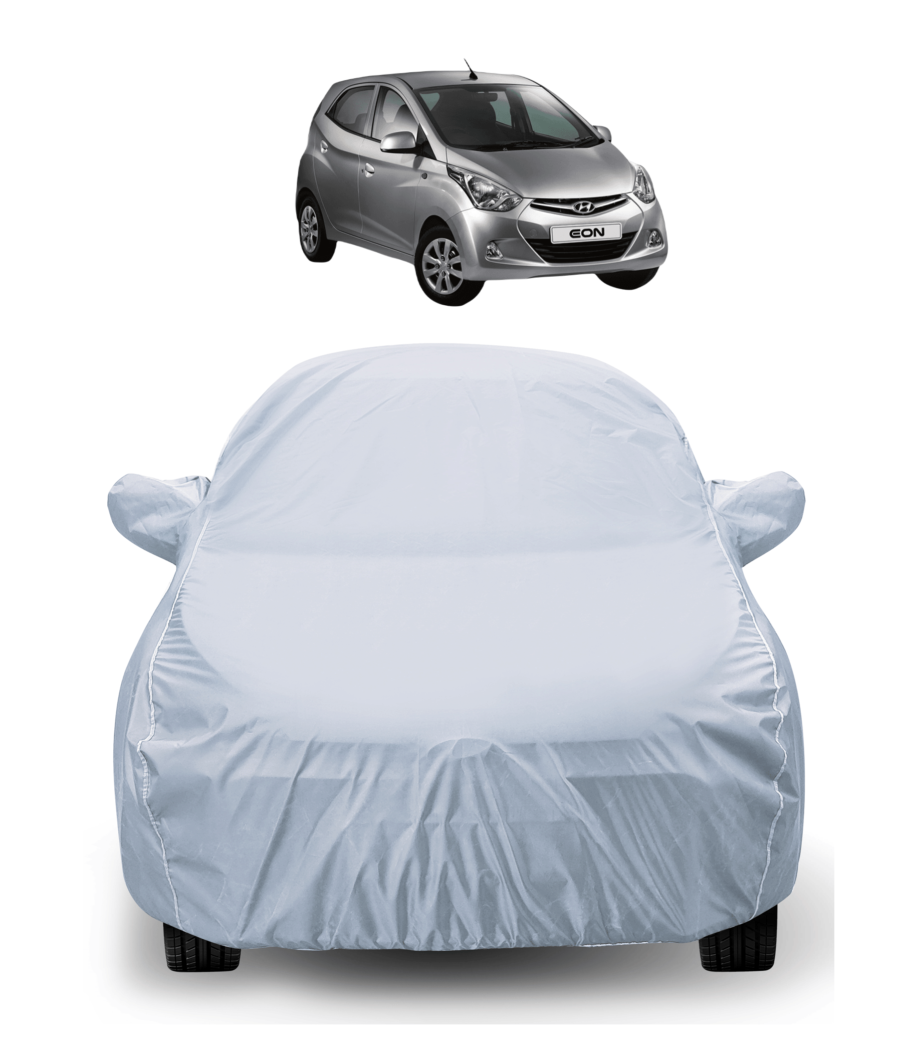     			Mockhe Car Body Cover for Hyundai All Car Models With Mirror Pocket ( Pack of 1 ) , Silver