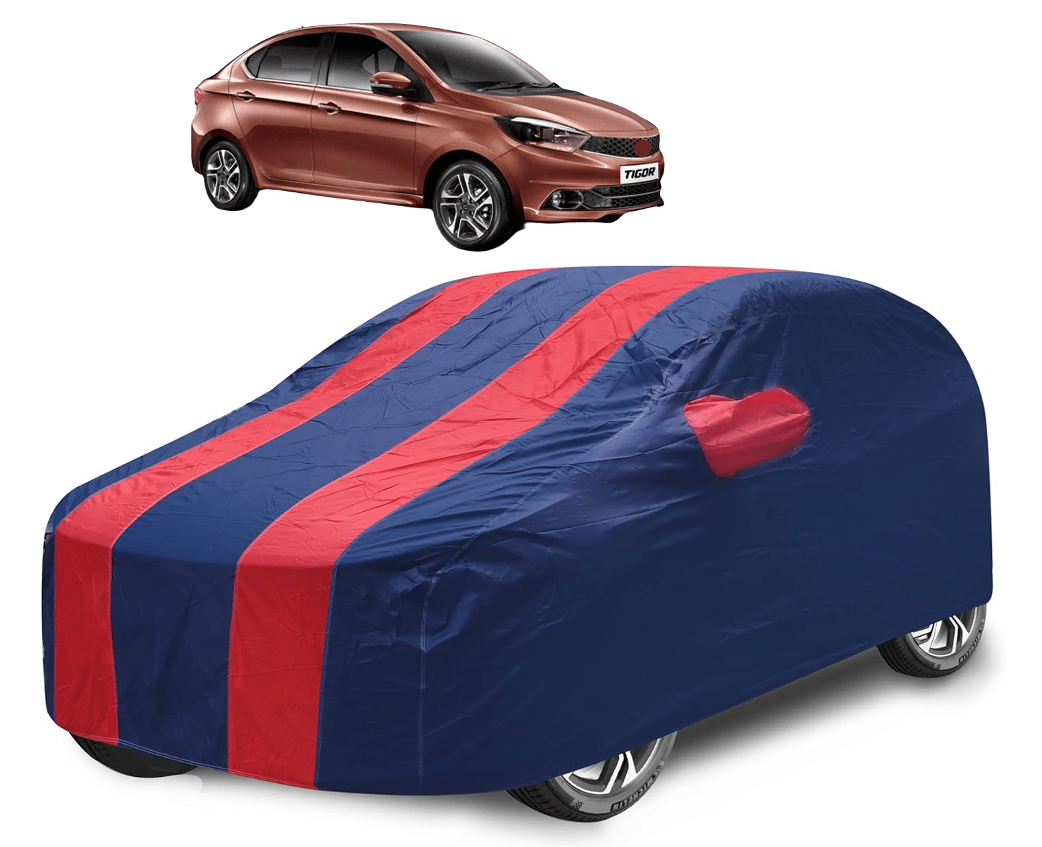     			Mockhe Car Body Cover for Tata All Car Models With Mirror Pocket ( Pack of 1 ) , Red