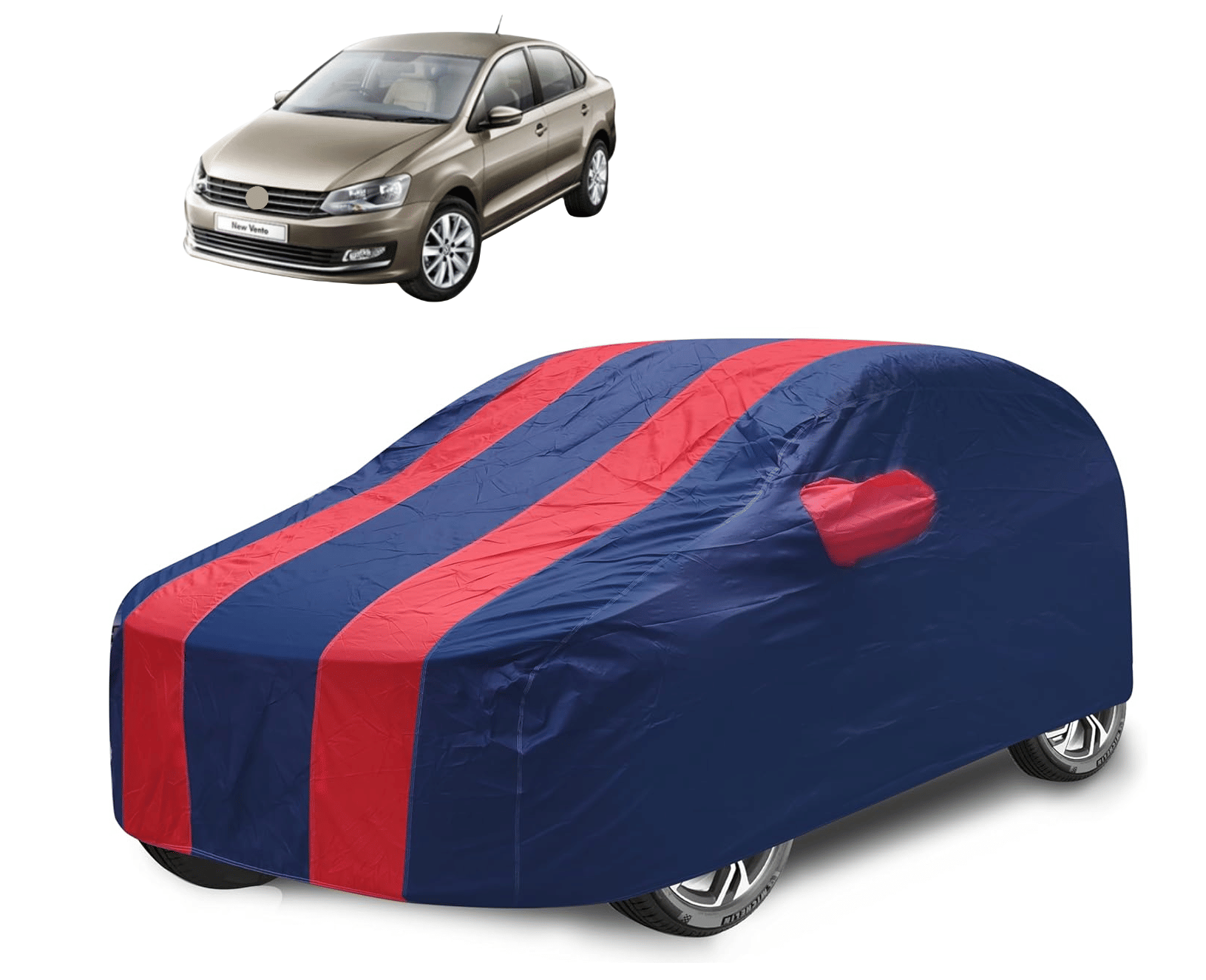     			Mockhe Car Body Cover for Volkswagen All Car Models With Mirror Pocket ( Pack of 1 ) , Red