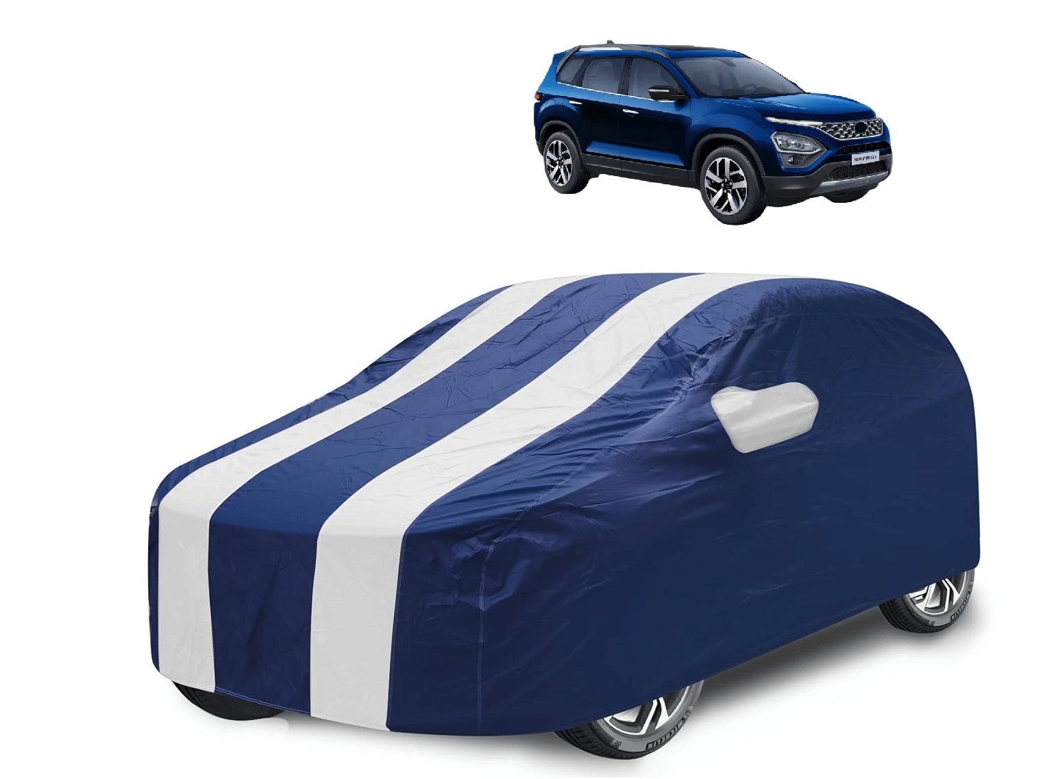     			Mockhe Car Body Cover for Tata All Car Models With Mirror Pocket ( Pack of 1 ) , White