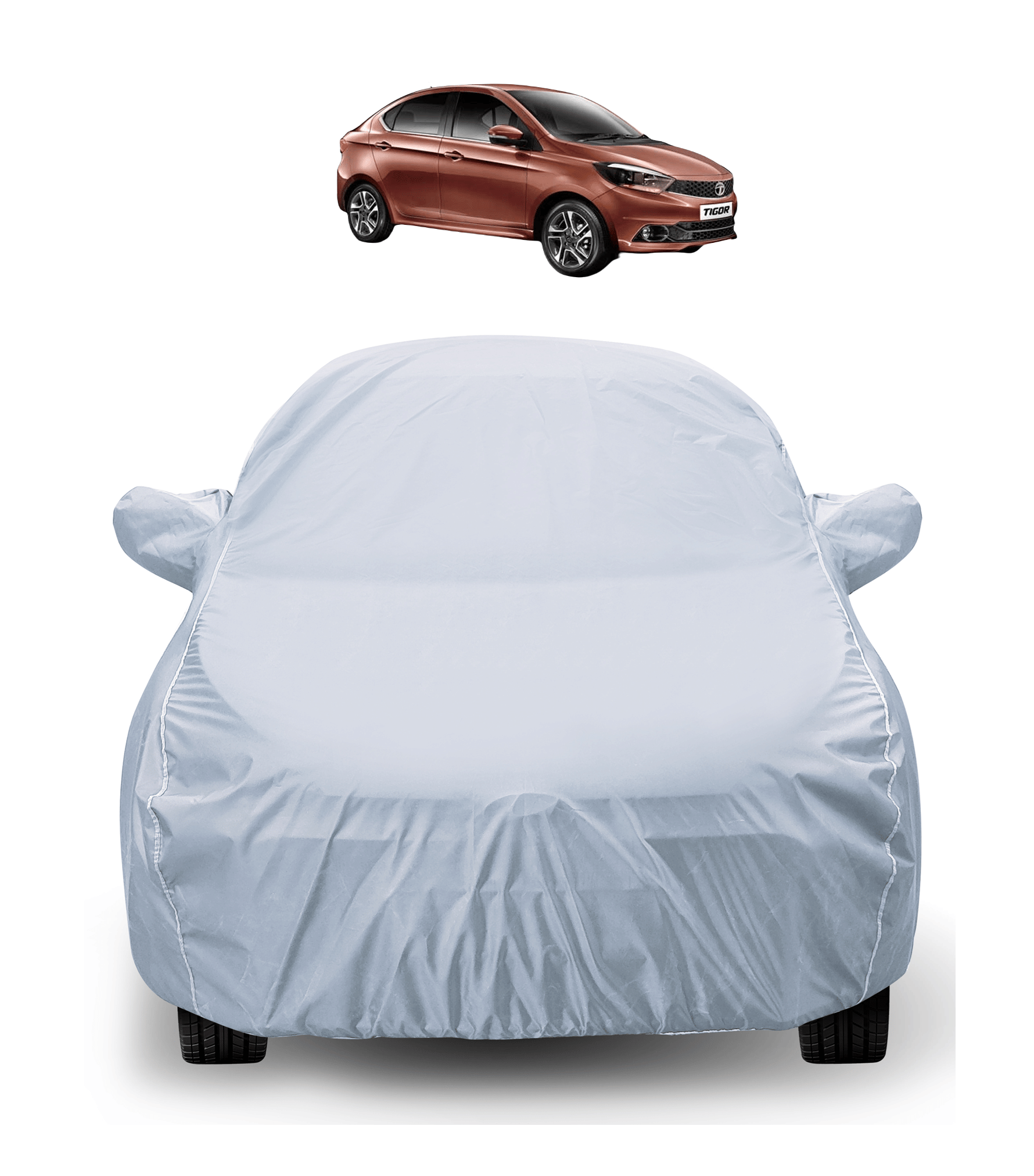     			Mockhe Car Body Cover for Tata All Car Models With Mirror Pocket ( Pack of 1 ) , Silver