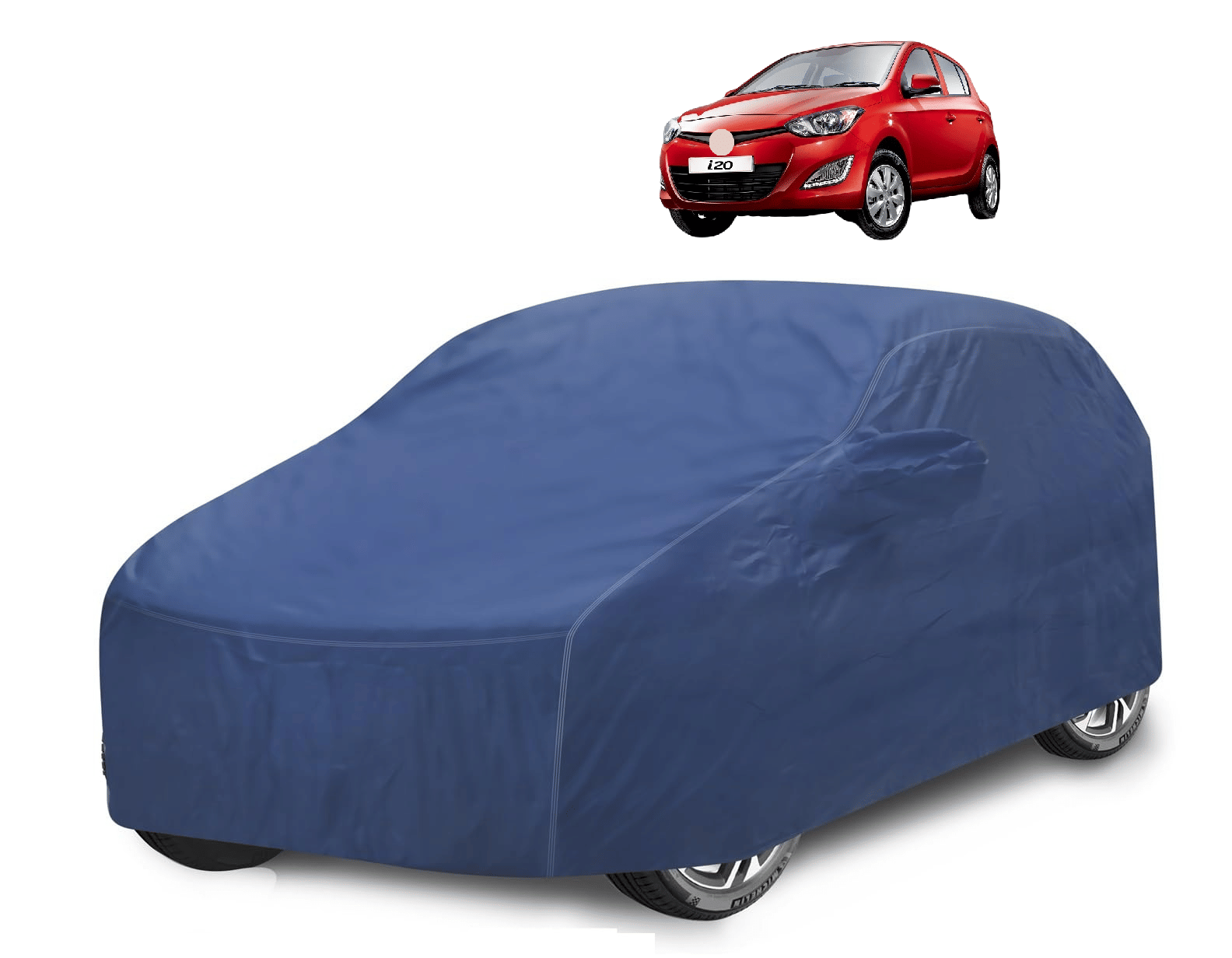    			Mockhe Car Body Cover for Hyundai All Car Models With Mirror Pocket ( Pack of 1 ) , Blue