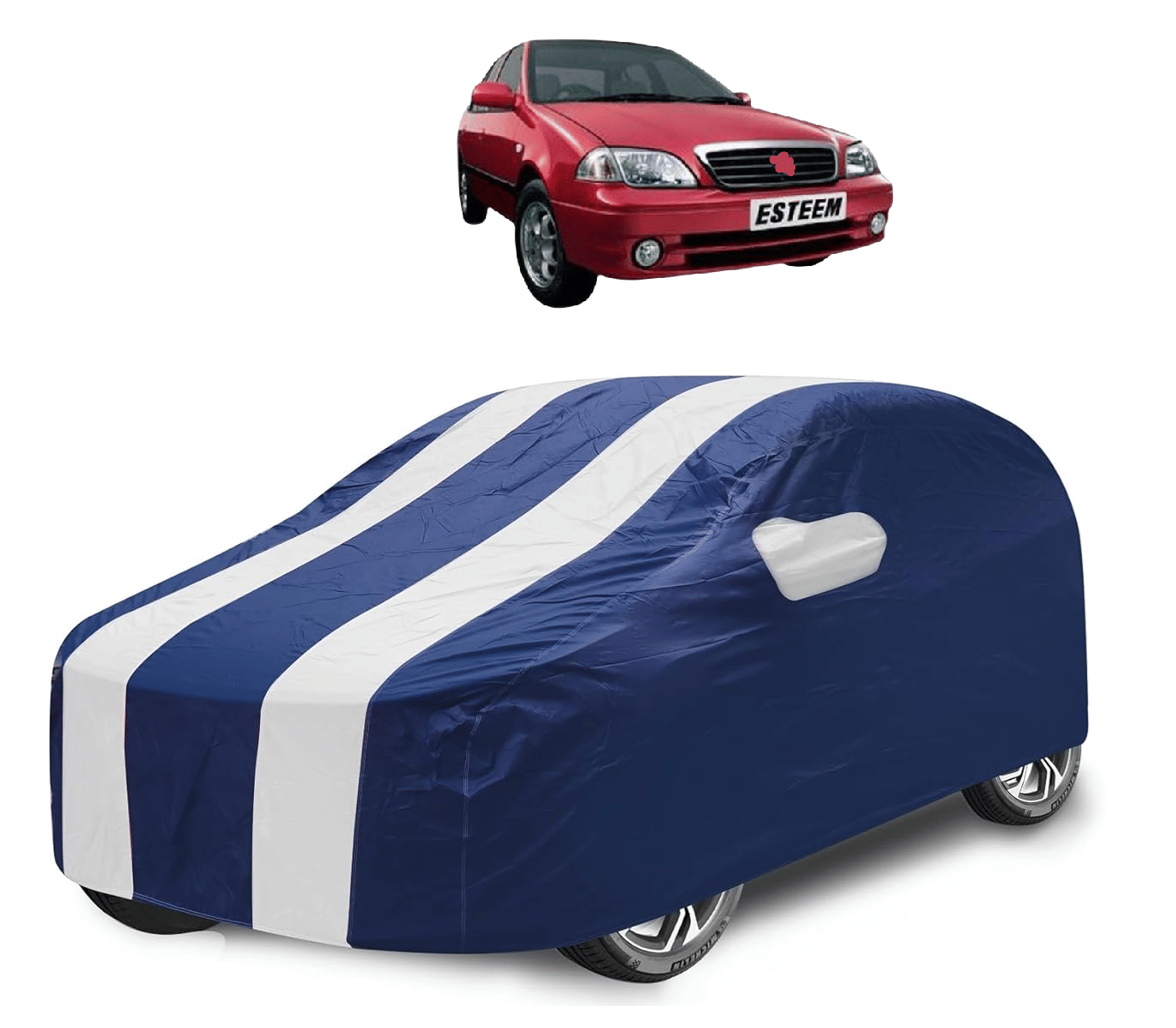     			Mockhe Car Body Cover for Maruti Suzuki All Car Models With Mirror Pocket ( Pack of 1 ) , White