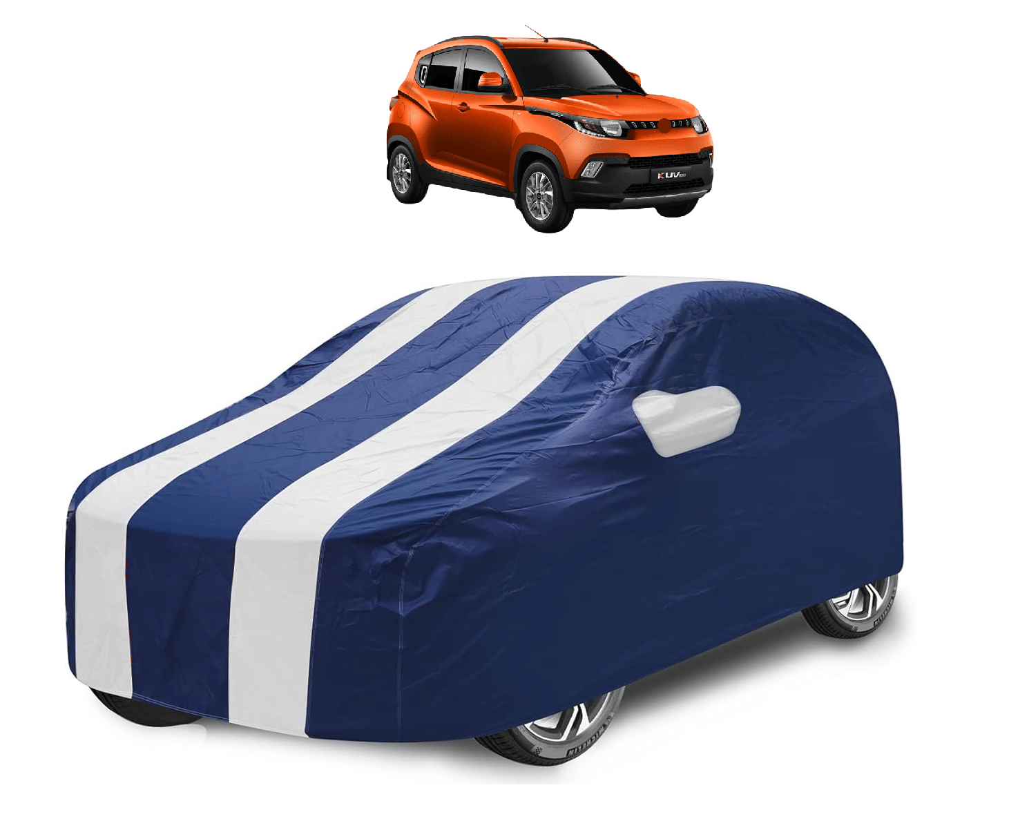     			Mockhe Car Body Cover for Mahindra All Car Models With Mirror Pocket ( Pack of 1 ) , White