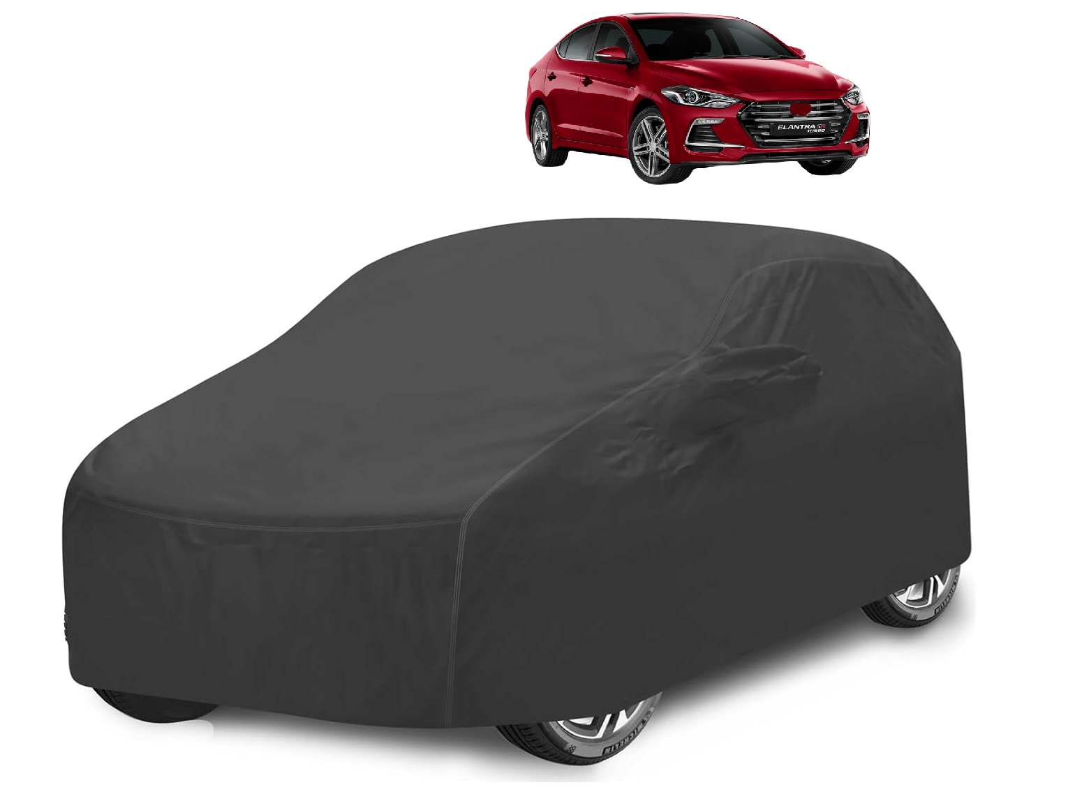     			Mockhe Car Body Cover for Hyundai All Car Models With Mirror Pocket ( Pack of 1 ) , Grey