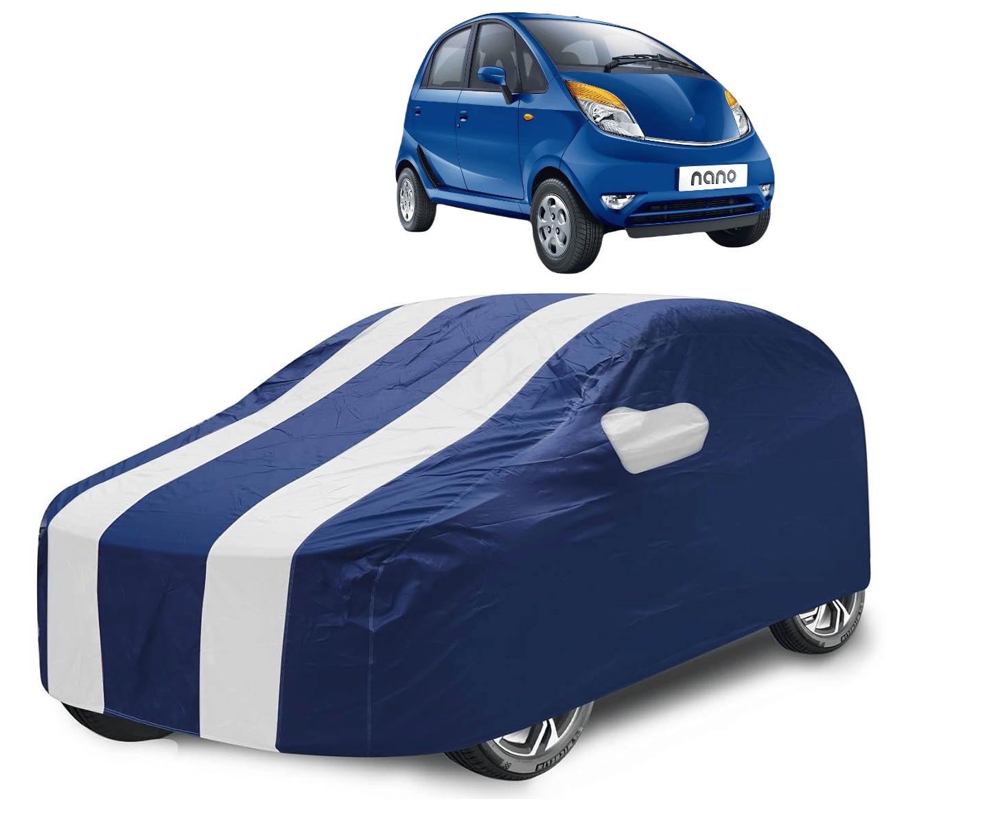     			Mockhe Car Body Cover for Tata All Car Models With Mirror Pocket ( Pack of 1 ) , White
