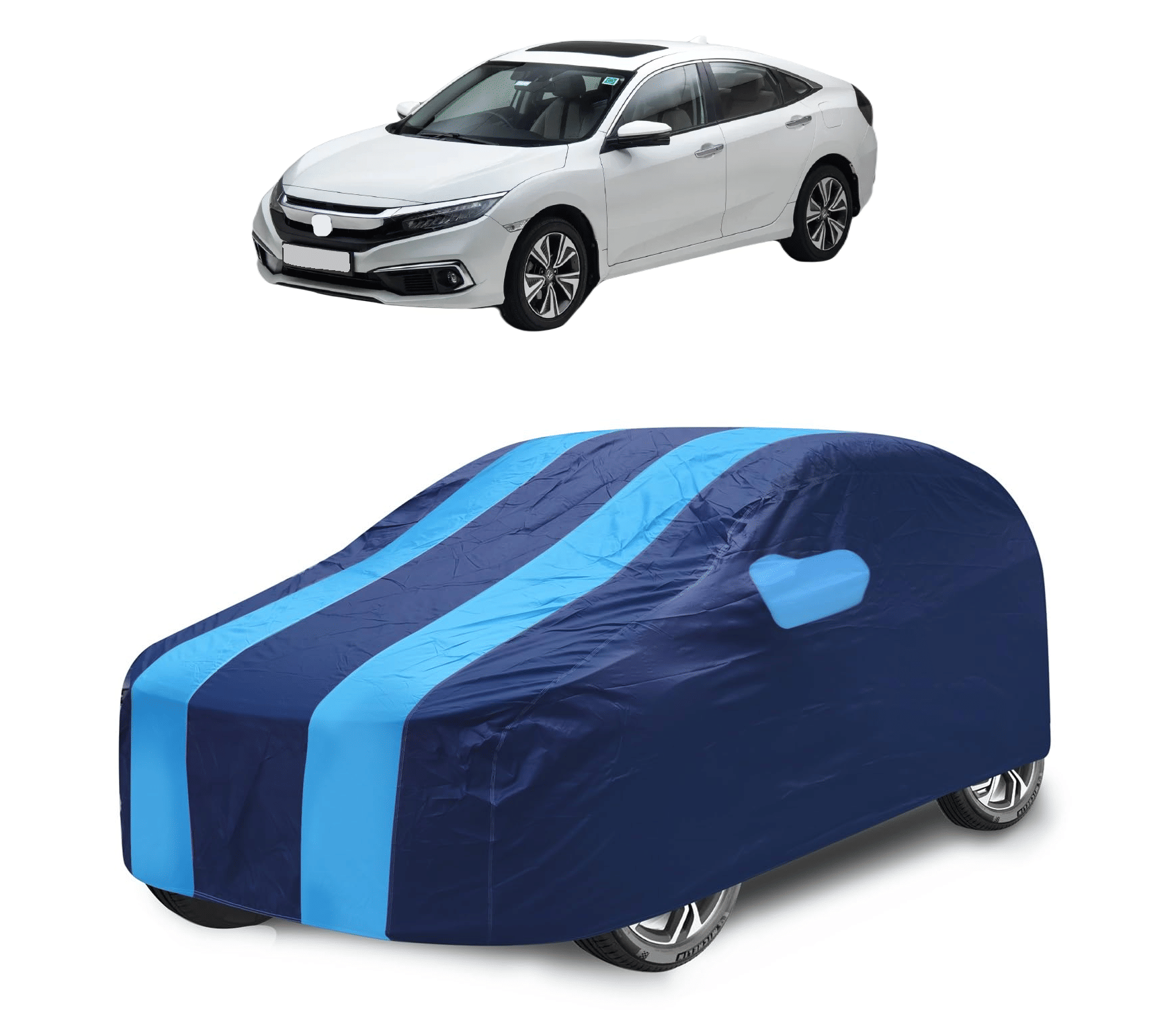     			Mockhe Car Body Cover for Honda All Car Models With Mirror Pocket ( Pack of 1 ) , Blue
