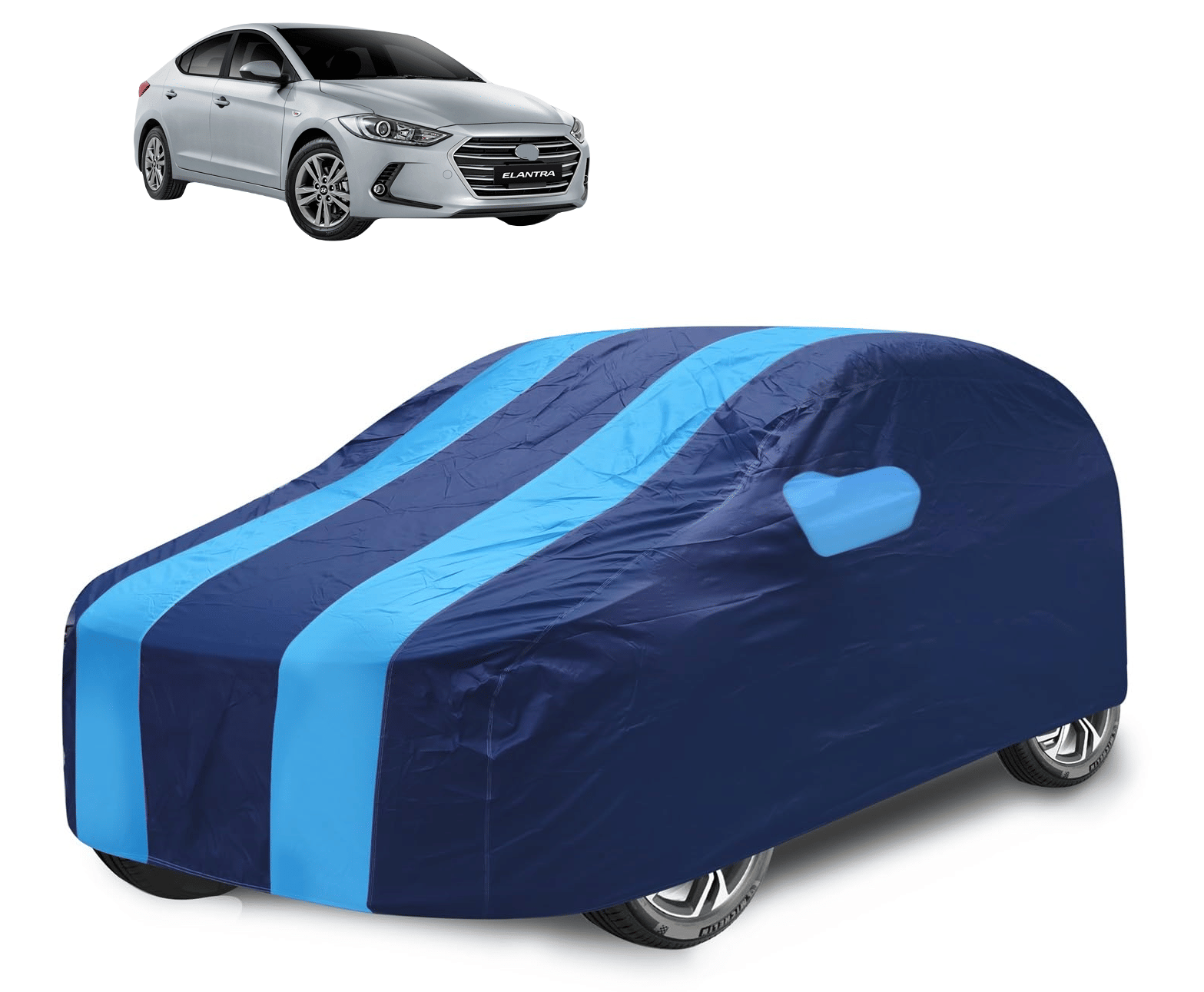     			Mockhe Car Body Cover for Hyundai All Car Models With Mirror Pocket ( Pack of 1 ) , Blue