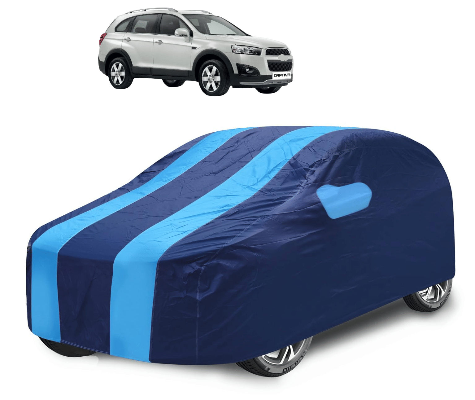     			Mockhe Car Body Cover for Chevrolet All Car Models With Mirror Pocket ( Pack of 1 ) , Blue