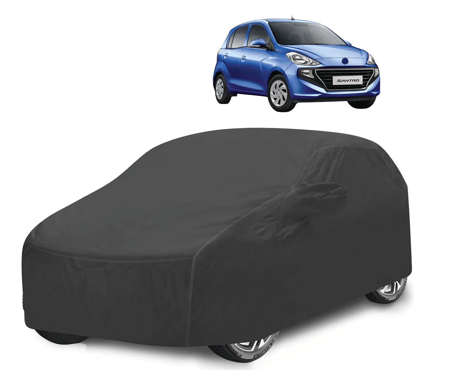     			Mockhe Car Body Cover for Hyundai All Car Models With Mirror Pocket ( Pack of 1 ) , Grey