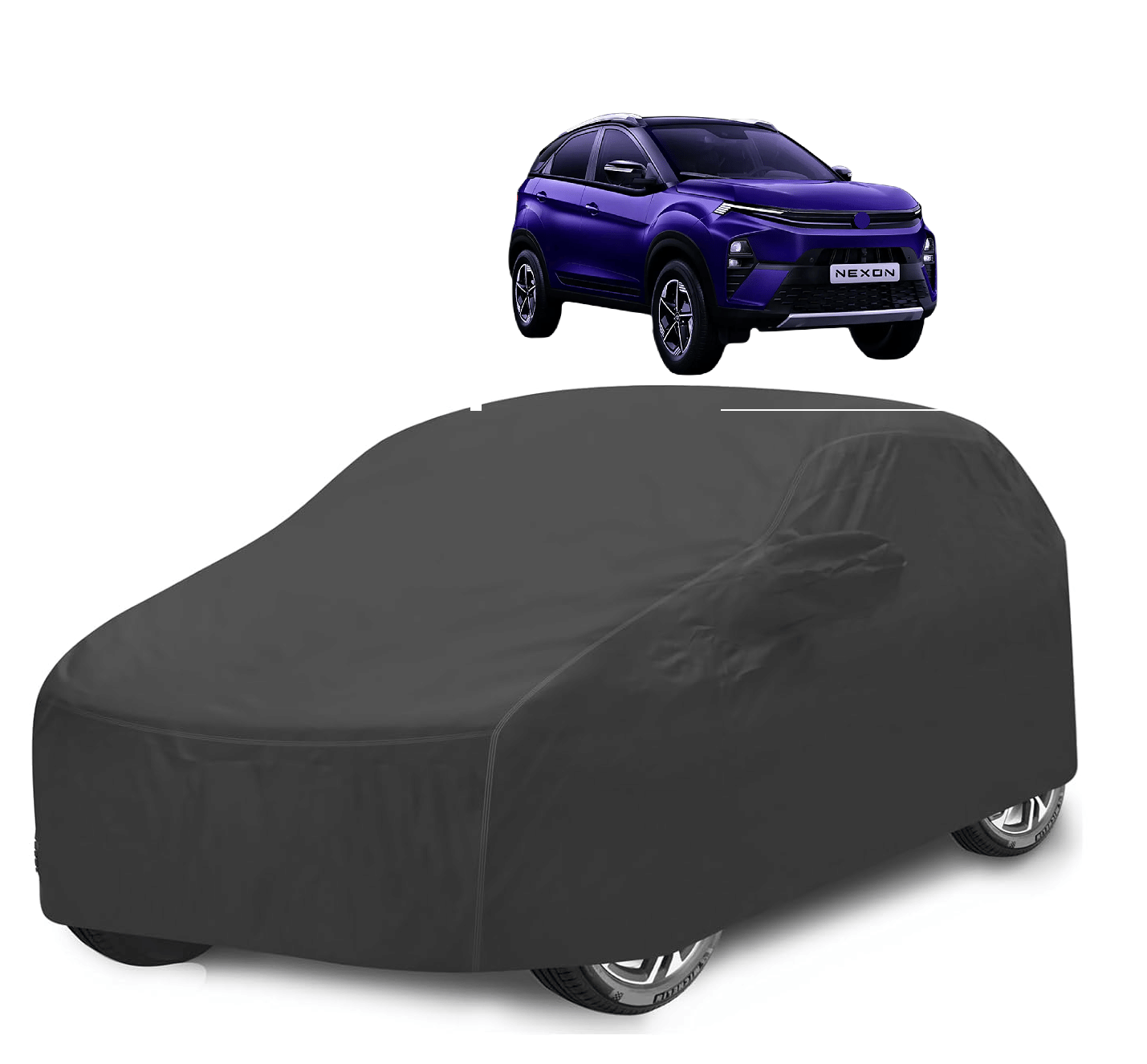     			Mockhe Car Body Cover for Tata All Car Models With Mirror Pocket ( Pack of 1 ) , Grey