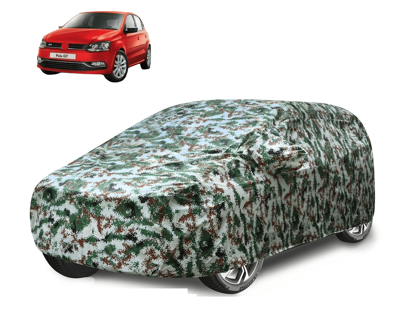     			Mockhe Car Body Cover for Volkswagen All Car Models With Mirror Pocket ( Pack of 1 ) , Green
