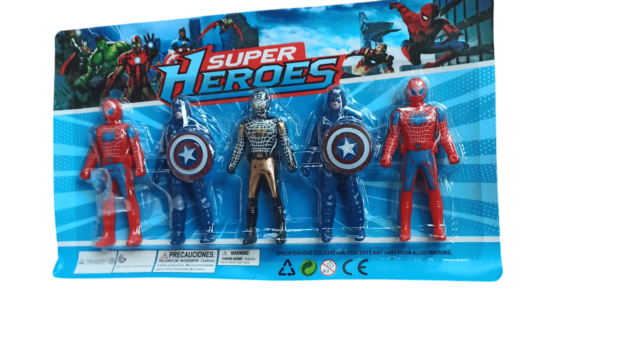     			OLIFIN Premium Super Hero Characters Action Figure Play Set : Captain America, Hulk, Thor, Iron Man and Ant Man Best Gift for Birthday ,1 Set = 5 Piece , Height 4.5 Inch Each , Multicolour ,Random . Pack of 1