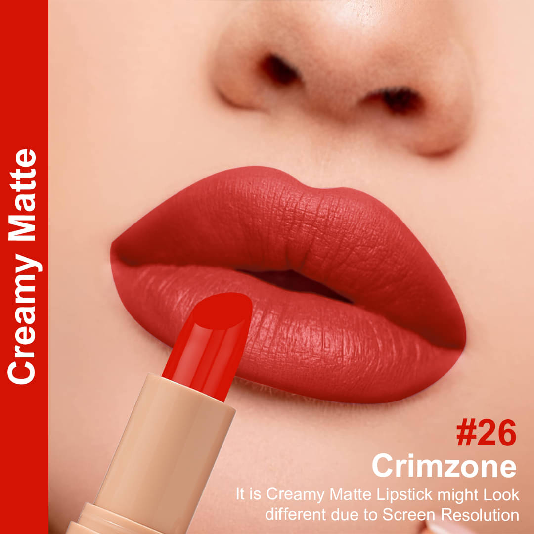     			One Wish Coral Red Matte Long Lasting Creme Lipstick ( Pack of 1 )