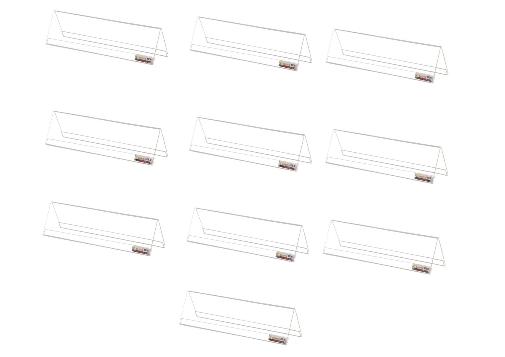     			Rasper Acrylic Name Plate V Shape Double Sided Table Top Signage Holder Table & Desk Name Plate for Office Table Acrylic Display Stand Table Top  (6x2.5 Inches, Small)- Pack Of 10 Pcs Clear Transparent