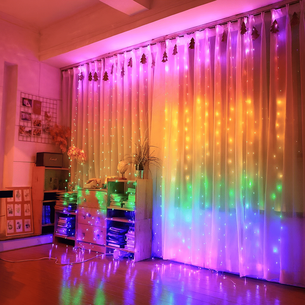     			SPARKWORLD Multicolor 3M Curtain String Light ( Pack of 1 )