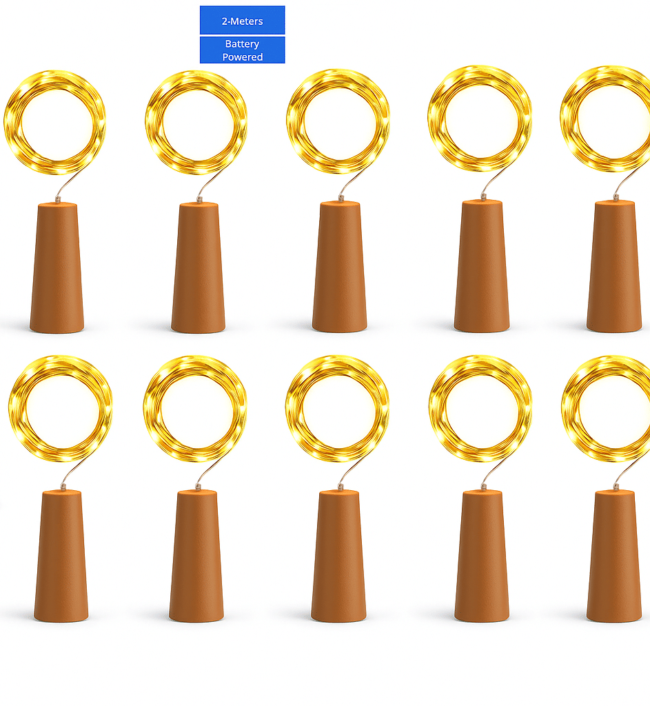     			SPARKWORLD Yellow 2Mtr Cork light ( Pack of 10 )