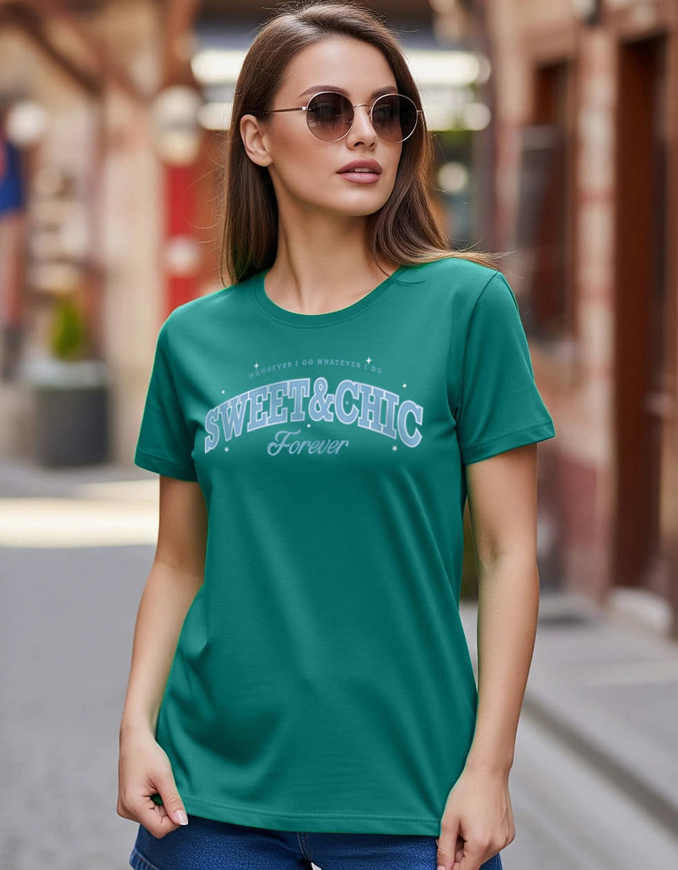 STYLENSE Women Cotton Blend Printed Regular Fit Round Neck T-Shirt ( Green ) STYLENSE Women Cotton Blend Printed Regular Fit Round Neck T-Shirt ( Green )