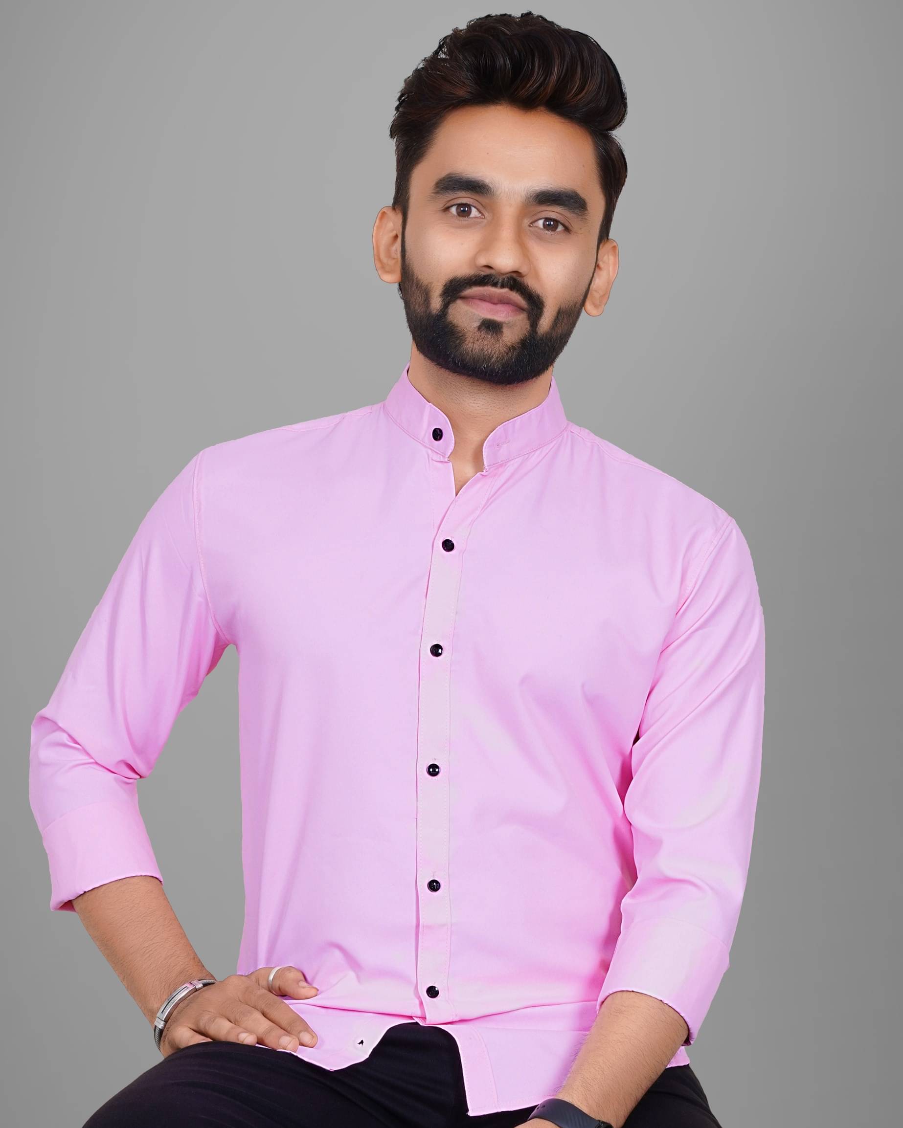     			Scaglia Cotton Blend Regular Fit Solids Full Sleeves Men's Casual Shirt - Fluorescent Pink ( Pack of 1 )