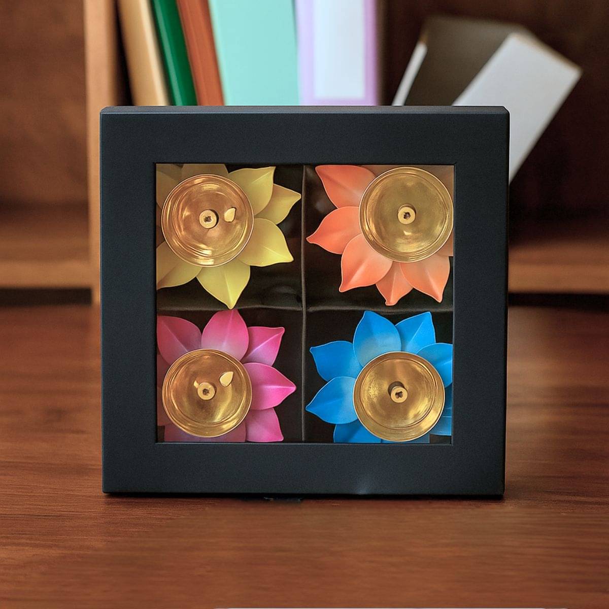    			Tiny Shiny Multicolour Floating Candle 9.5 cm ( Pack of 4 )