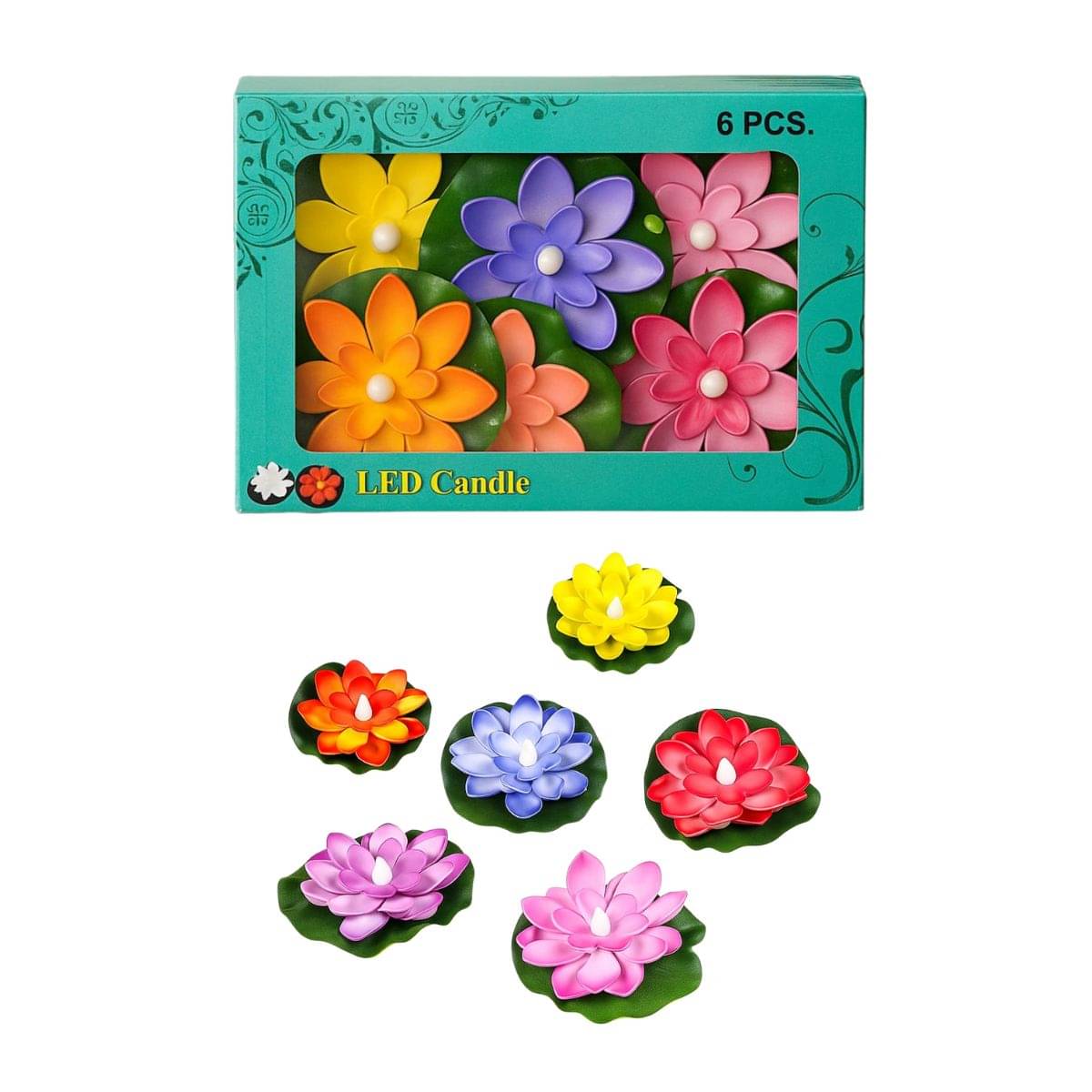     			Tiny Shiny Multicolour Unscented LED Tea Light Candle 10 cm ( Pack of 6 )