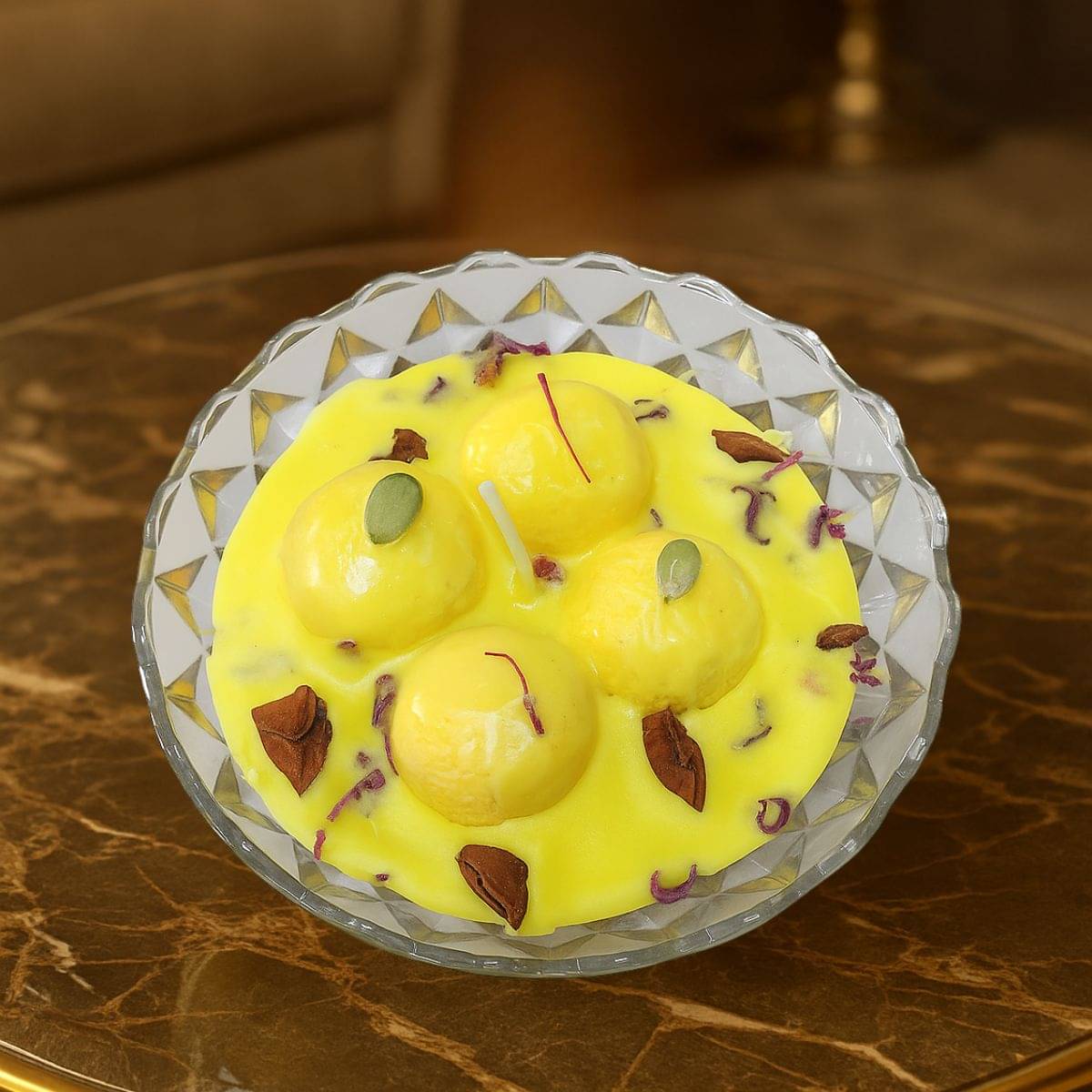     			Tiny Shiny Yellow Wax Tea Light Candle 10 cm ( Pack of 1 )