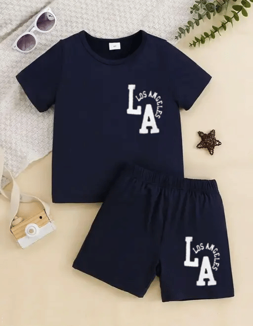 WESEVEN Pack of 1 Unisex Cotton Blend T-Shirt & Shorts Set ( Navy Blue ) WESEVEN Pack of 1 Unisex Cotton Blend T-Shirt & Shorts Set ( Navy Blue )