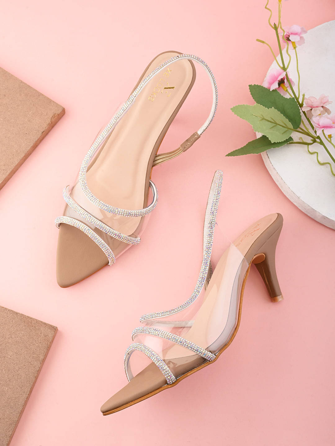     			XE Looks Beige Women's Sandal Heels