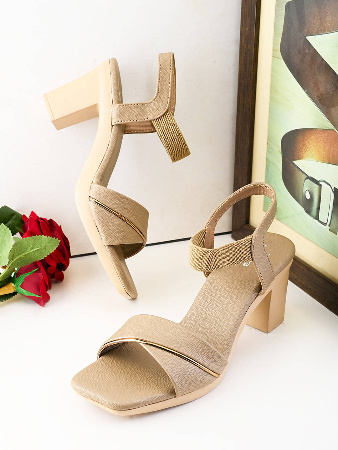    			XE Looks Beige Women's Sandal Heels