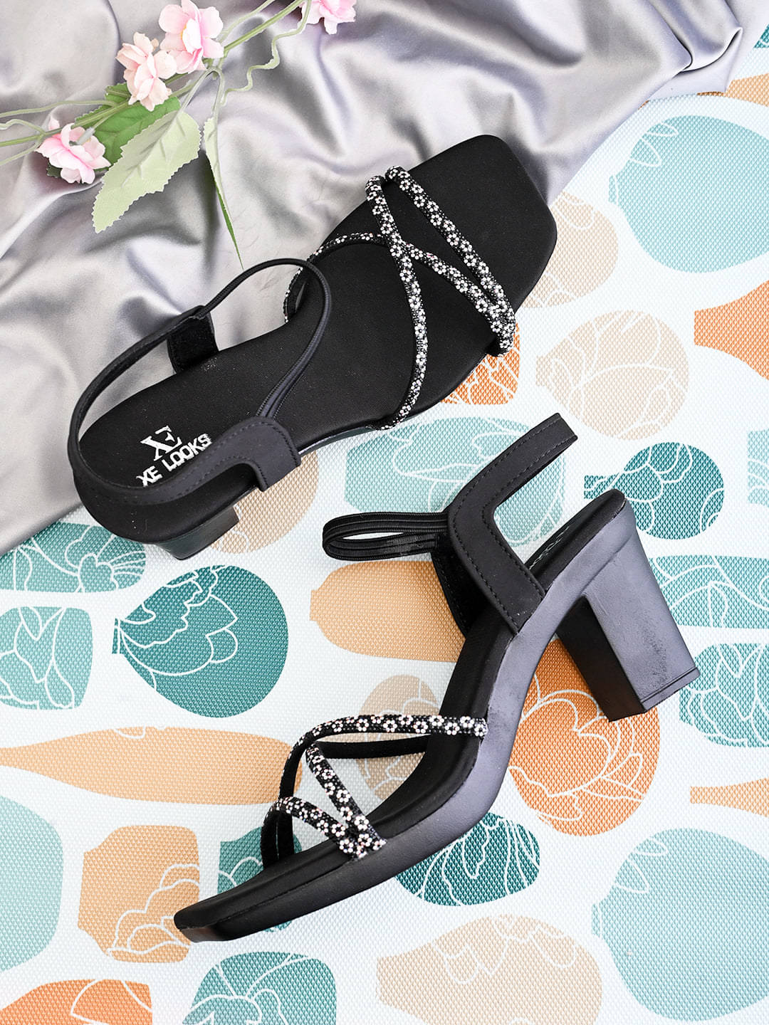 XE Looks Black Women's Sandal Heels     			XE Looks Black Women's Sandal Heels