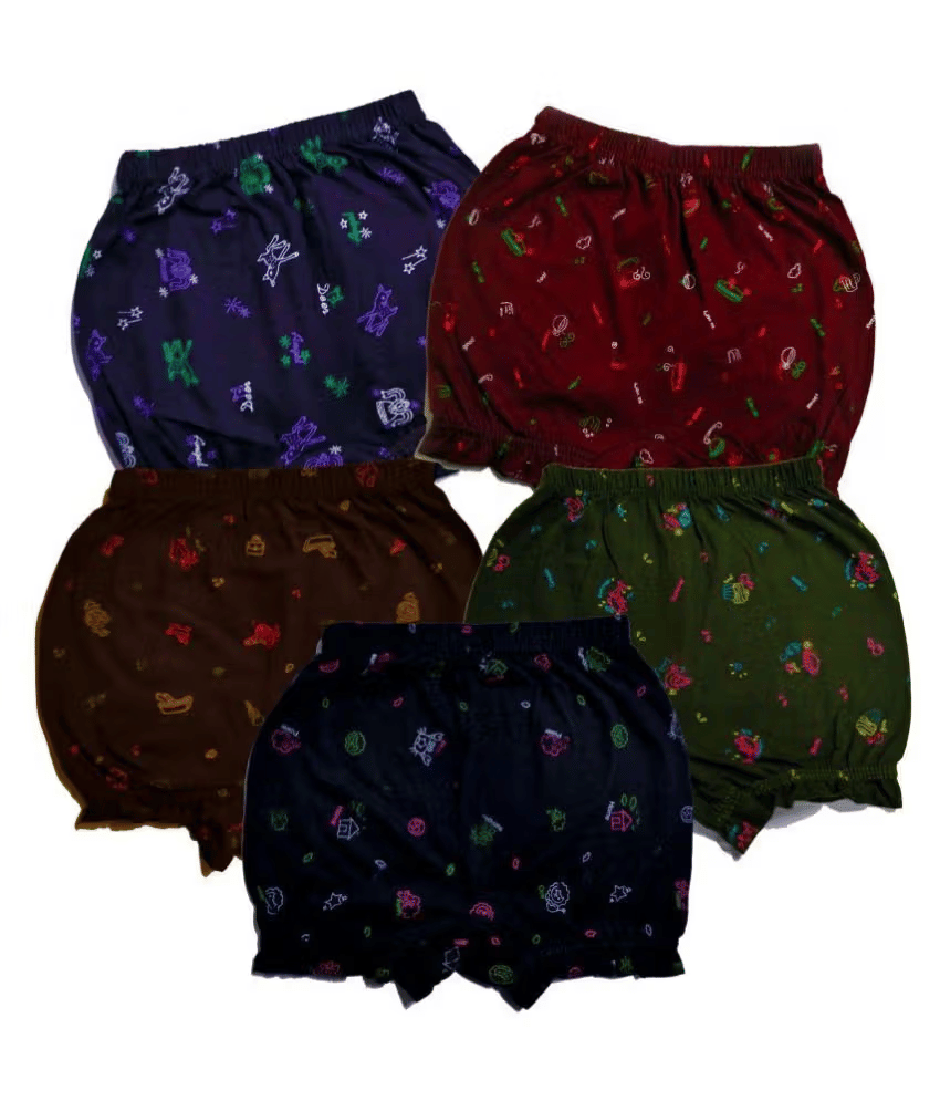 bexzzor Pack of 5 Cotton Bloomers For Girls ( Multi )