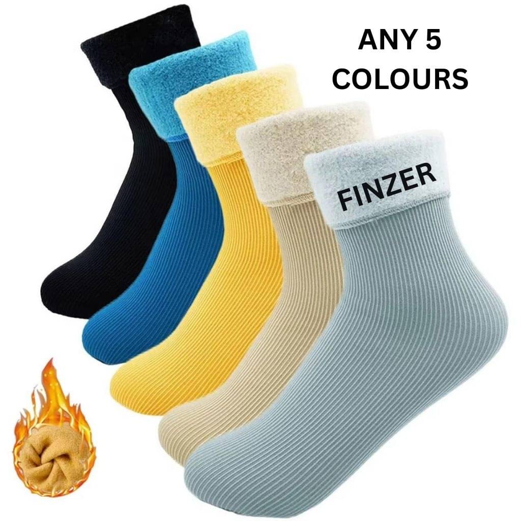     			finzer Pack of 5 Women's Woollen Ankle Length Socks ( Multicolor )