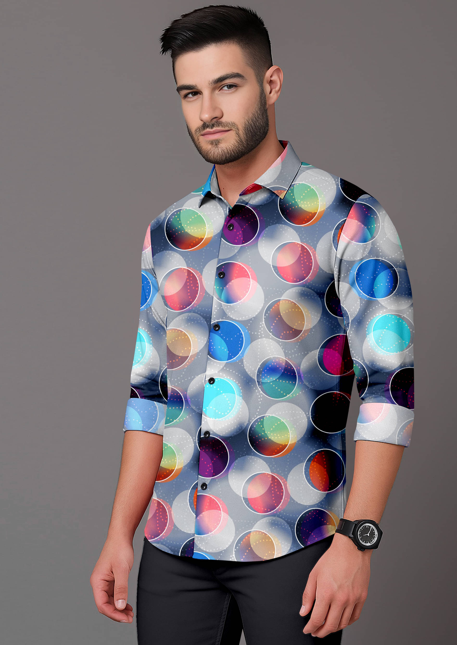 AITAVIK OVERSEAS Rayon Regular Fit Printed Full Sleeves Men's Casual Shirt - Multicolor ( Pack of 1 ) AITAVIK OVERSEAS Rayon Regular Fit Printed Full Sleeves Men's Casual Shirt - Multicolor ( Pack of 1 )