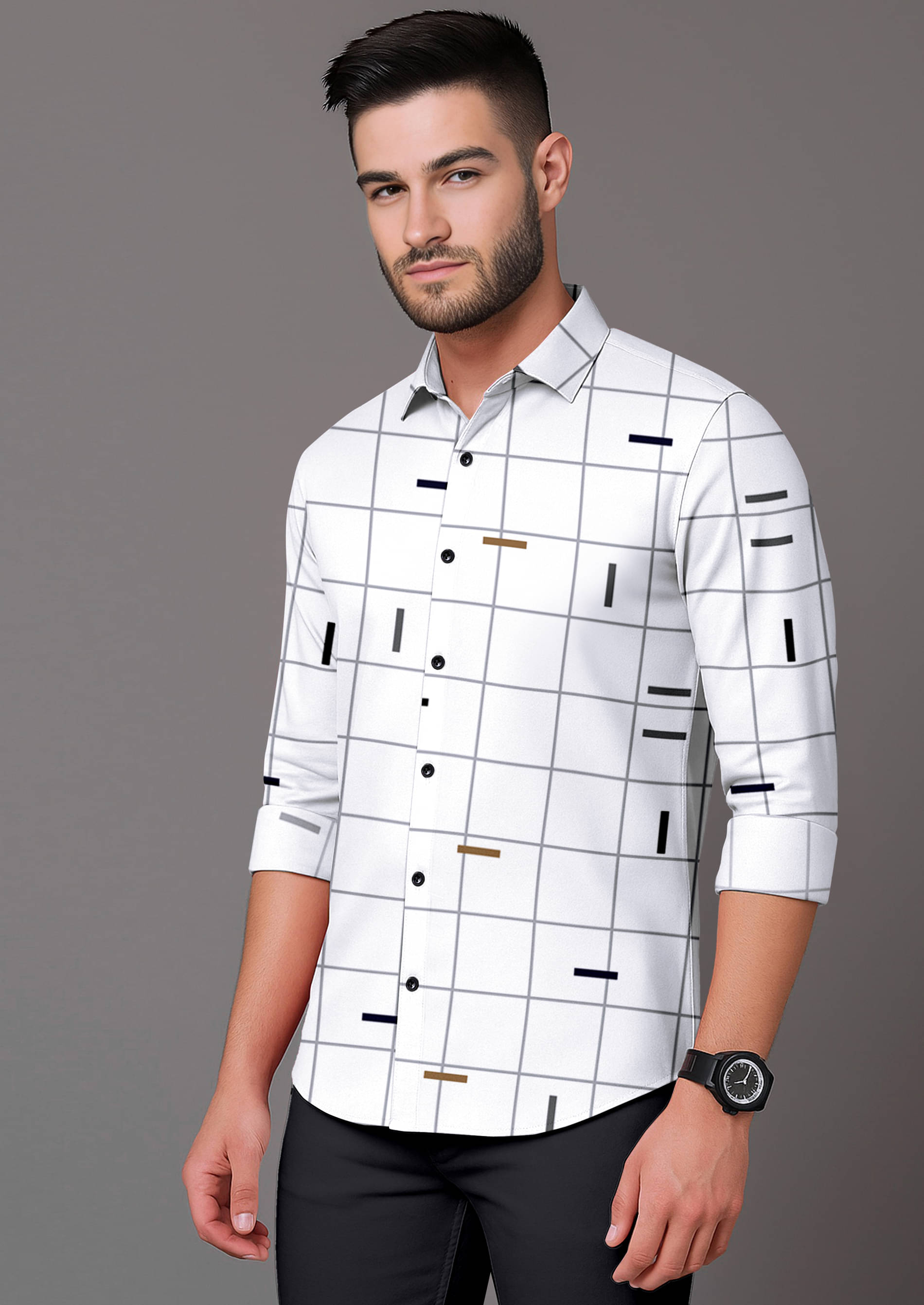 AITAVIK OVERSEAS Rayon Regular Fit Printed Full Sleeves Men's Casual Shirt - White ( Pack of 1 ) AITAVIK OVERSEAS Rayon Regular Fit Printed Full Sleeves Men's Casual Shirt - White ( Pack of 1 )