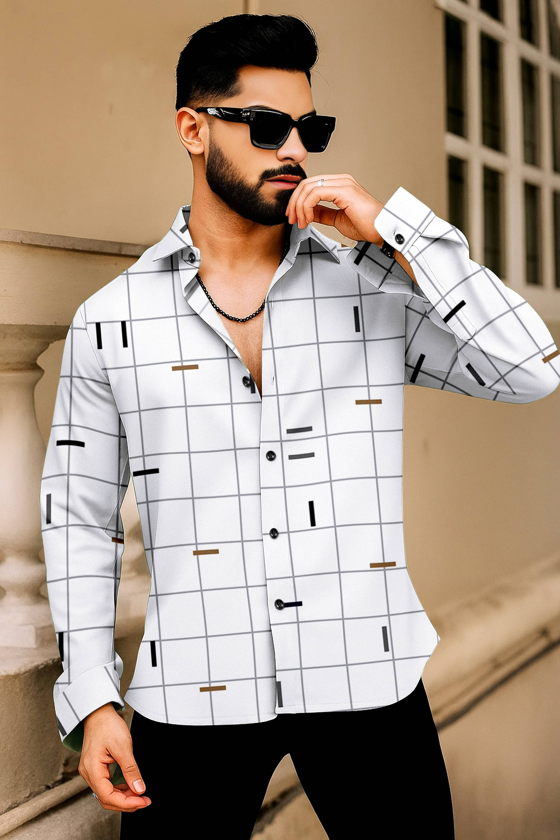 AITAVIK OVERSEAS Rayon Regular Fit Printed Full Sleeves Men's Casual Shirt - White ( Pack of 1 ) AITAVIK OVERSEAS Rayon Regular Fit Printed Full Sleeves Men's Casual Shirt - White ( Pack of 1 )