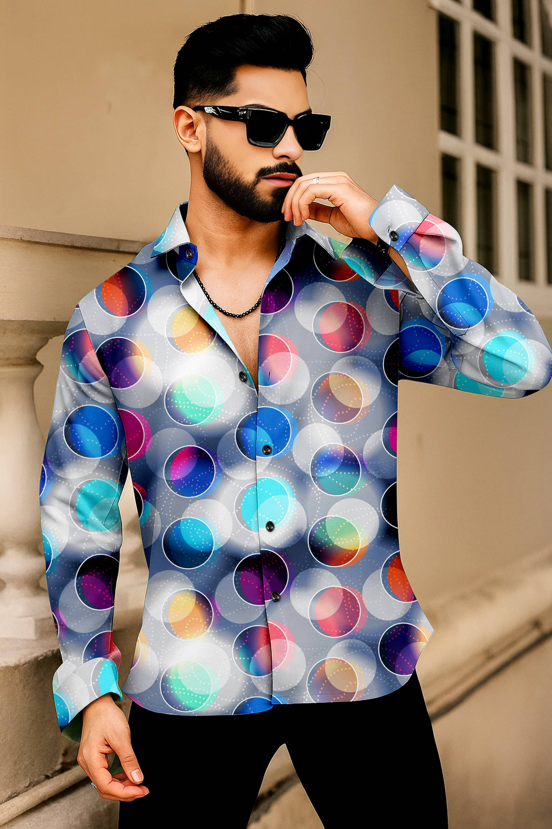 AITAVIK OVERSEAS Rayon Regular Fit Printed Full Sleeves Men's Casual Shirt - Multicolor ( Pack of 1 ) AITAVIK OVERSEAS Rayon Regular Fit Printed Full Sleeves Men's Casual Shirt - Multicolor ( Pack of 1 )