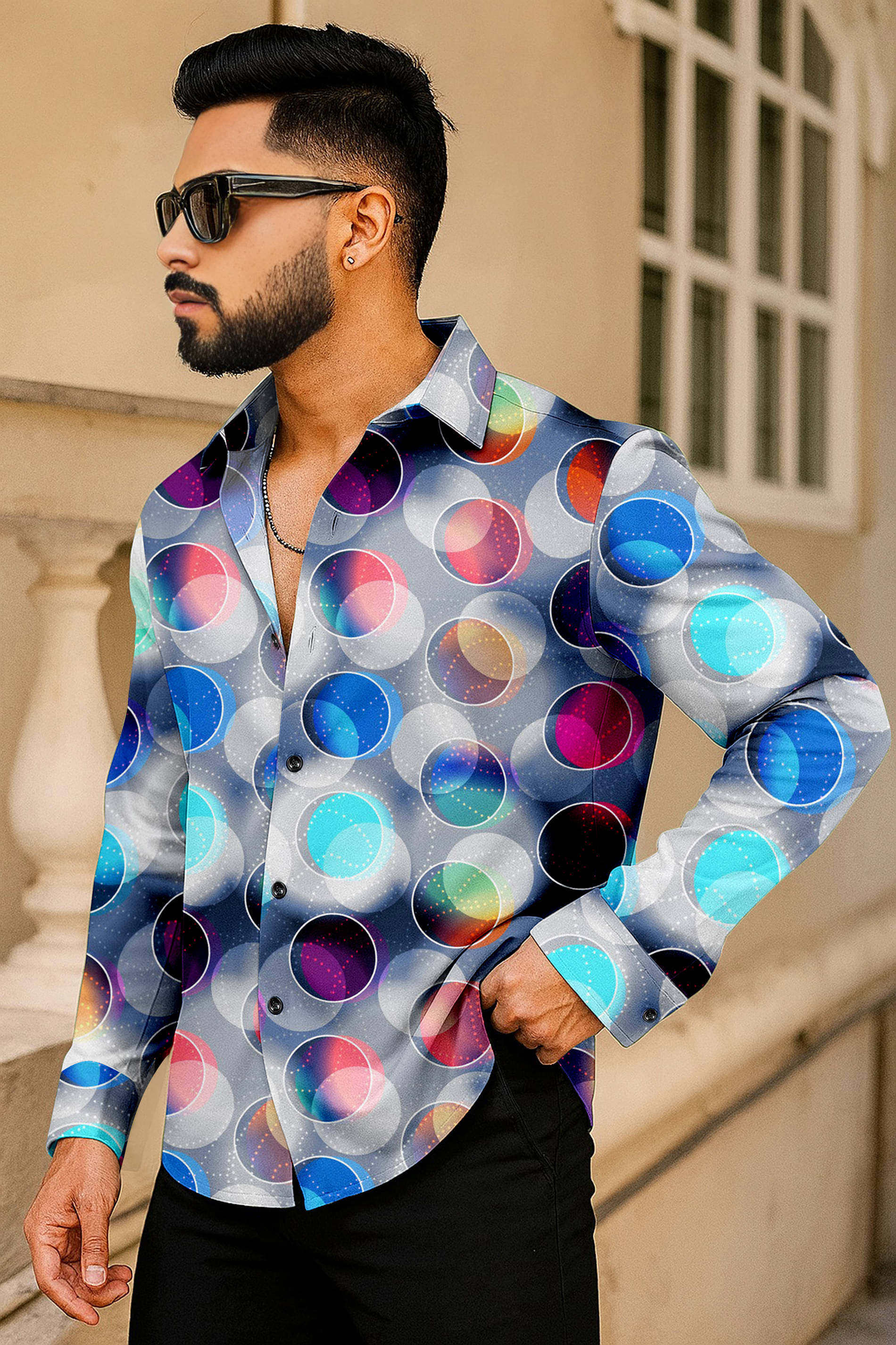 AITAVIK OVERSEAS Rayon Regular Fit Printed Full Sleeves Men's Casual Shirt - Multicolor ( Pack of 1 ) AITAVIK OVERSEAS Rayon Regular Fit Printed Full Sleeves Men's Casual Shirt - Multicolor ( Pack of 1 )