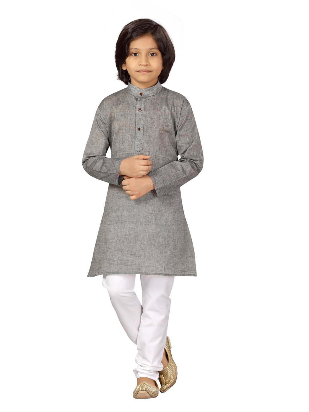 Aarika Boys Cotton Grey Kurta Pyjama Set ( Pack of 1 ) Aarika Boys Cotton Grey Kurta Pyjama Set ( Pack of 1 )