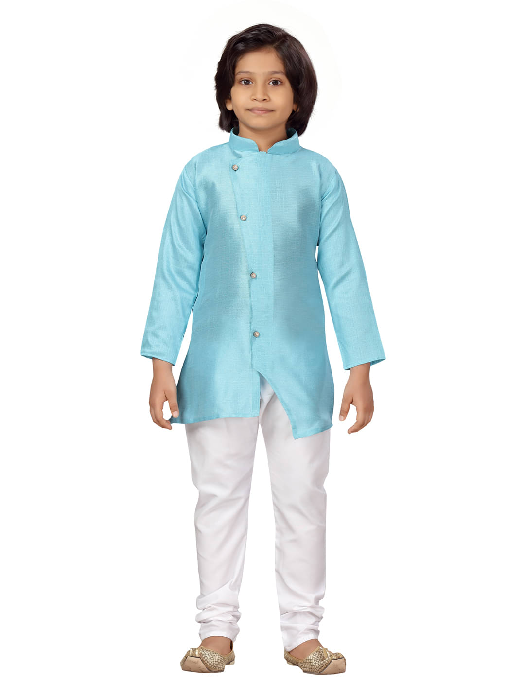 Aarika Boys Silk Turquoise Kurta Pyjama Set ( Pack of 1 ) Aarika Boys Silk Turquoise Kurta Pyjama Set ( Pack of 1 )