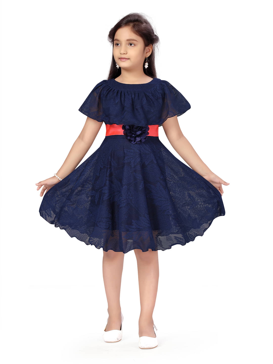 Aarika Net Frock For Girls ( Pack of 1 , Navy Blue ) Aarika Net Frock For Girls ( Pack of 1 , Navy Blue )
