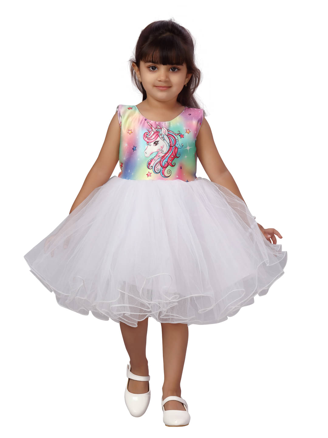 Aarika Nylon Frock For Girls ( Pack of 1 , White ) Aarika Nylon Frock For Girls ( Pack of 1 , White )